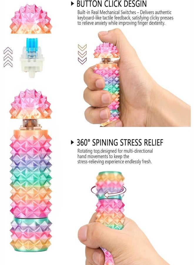 emeqzoa Valentines Day Gifts for Him or Her 2pcs Little Ouchies Pain Stim Fidget Toy with Rotating/Spiky/Click-Press, 3-in-1 Sensory Toy for Anxiety Relief Skin Picking, Novelty Relief Stress Gift for Friend - Image 2
